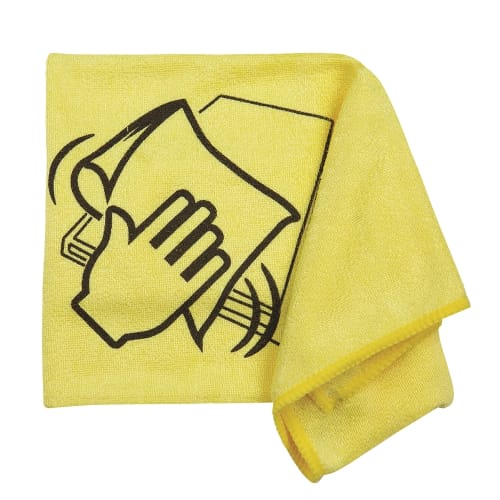 Microfiber Cloths Printed, Counter Top Cleaning, 16x16 Yellow